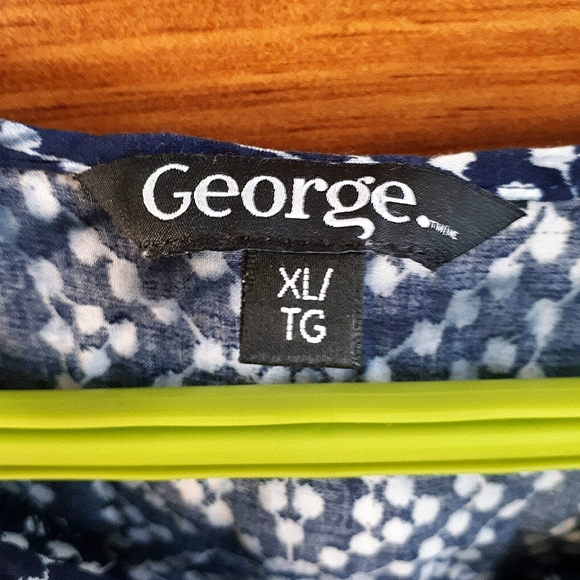 George XL dark blue patterned blouse - Picture 4 of 5